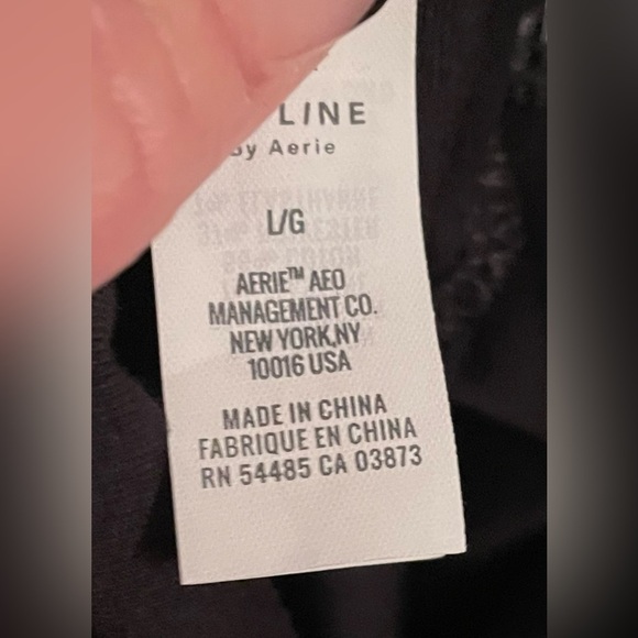 NWT aerie high rise, super flare black leggings with fold over waistband; size L - Picture 7 of 8